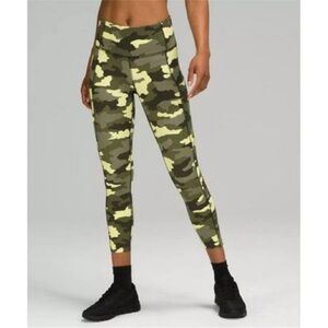 lululemon Fast and Free HR 25” - Heritage 365 Camo Crispin Green Multi